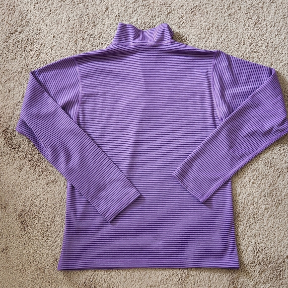 Patagonia Purple Capilene Midweight Striped Quarter Zip Baselayer Womens Small - Picture 2 of 4